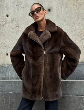 Норковая косуха из элитной скандинавской норки SAGA FURS