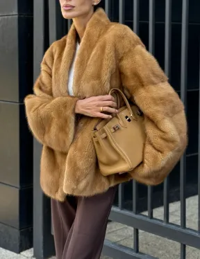 Норковый жакет Gold воротник V-образный