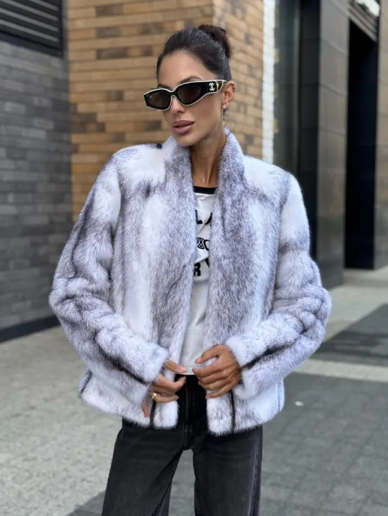 Меховая куртка из норковой крестовки