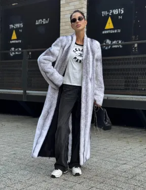 Длинная шуба из натурального импортного меха норки крестовки