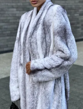 Длинная шуба из натурального импортного меха норки крестовки