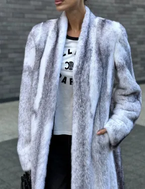 Длинная шуба из натурального импортного меха норки крестовки