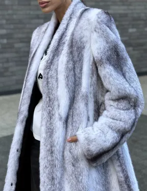 Длинная шуба из натурального импортного меха норки крестовки