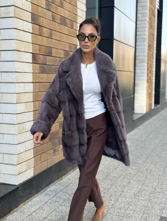 Шуба норковая - жакет лаванда