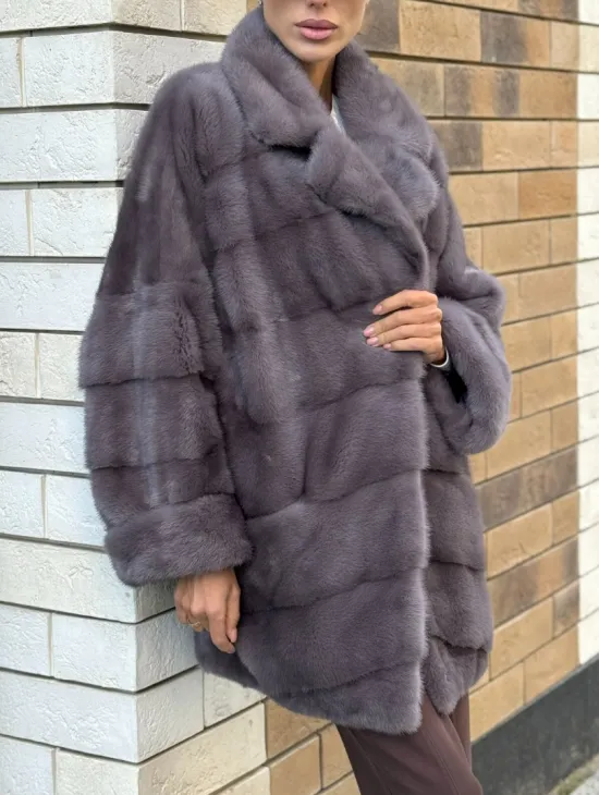 Шуба норковая - жакет лаванда