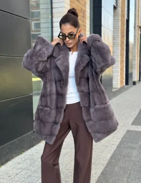Шуба норковая - жакет лаванда