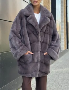 Шуба норковая - жакет лаванда