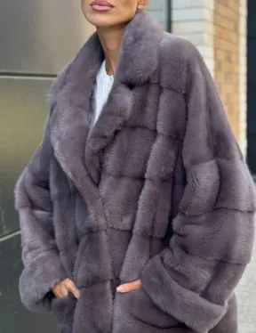 Шуба норковая - жакет лаванда