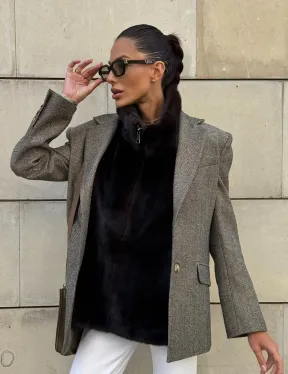 Норковая манишка женская