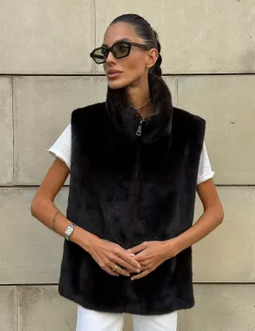 Норковая манишка женская