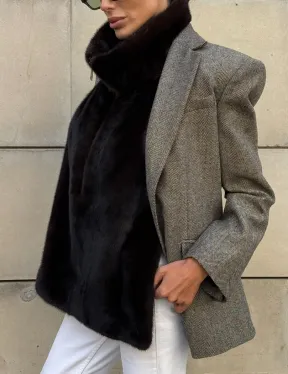 Норковая манишка женская