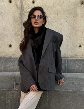 Черная норковая манишка