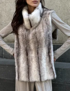 Женская манишка из норки крестовки