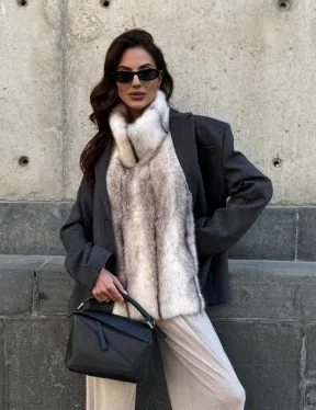 Женская манишка из норки крестовки