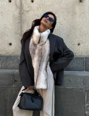 Женская манишка из норки крестовки