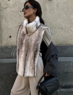 Женская манишка из норки крестовки