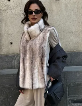 Женская манишка из норки крестовки