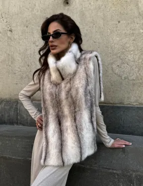 Женская манишка из норки крестовки