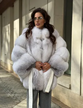 Шуба из меха альпийской лисы  