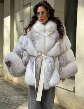 Шуба из меха альпийской лисы  