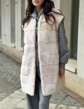 Комбинированный жилет из меха норки и шерсти