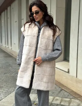 Комбинированный жилет из меха норки и шерсти