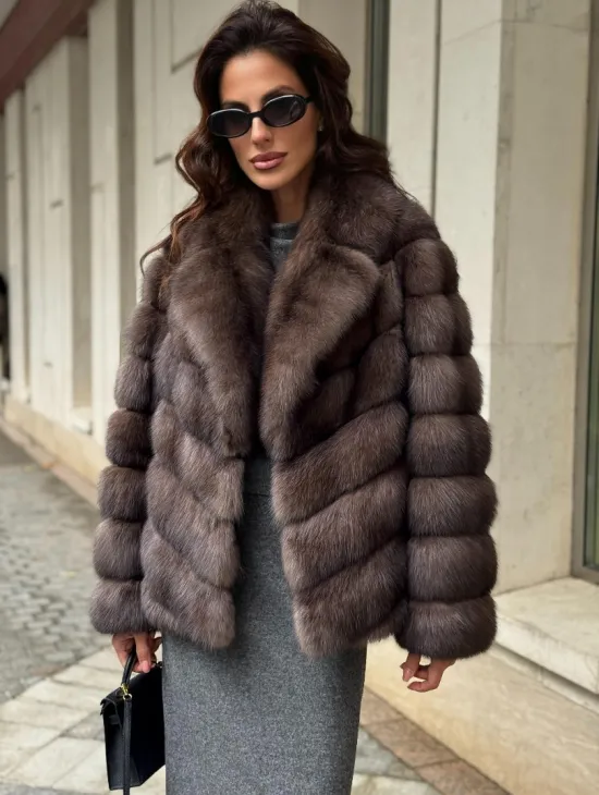 Шуба автоледи из аукционного седого соболя