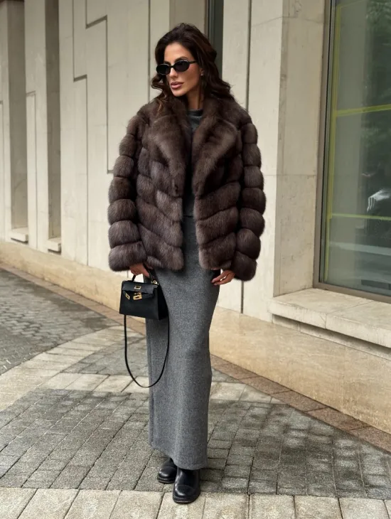 Шуба автоледи из аукционного седого соболя