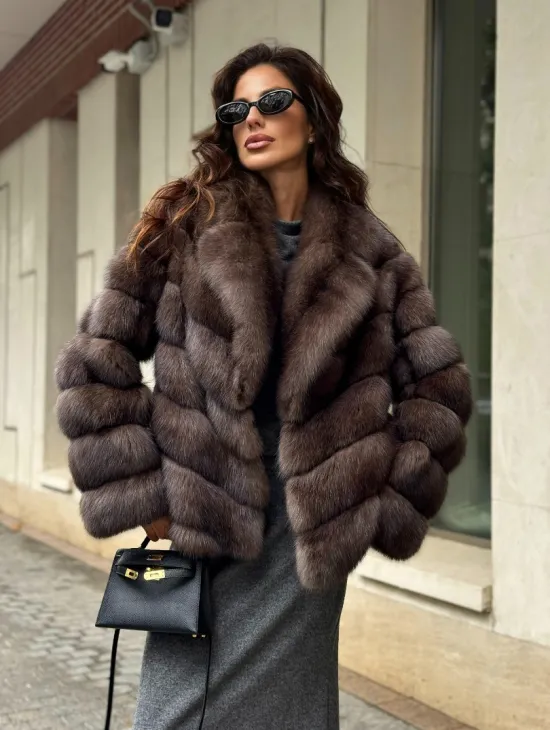 Шуба автоледи из аукционного седого соболя