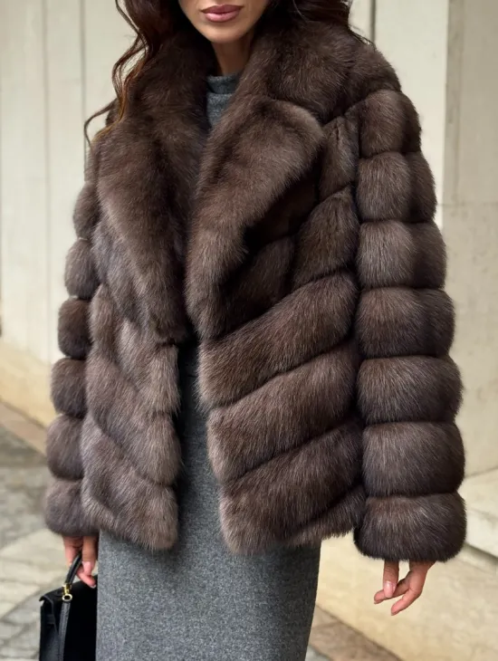 Шуба автоледи из аукционного седого соболя