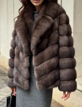 Шуба автоледи из аукционного седого соболя