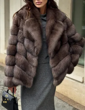 Шуба автоледи из аукционного седого соболя