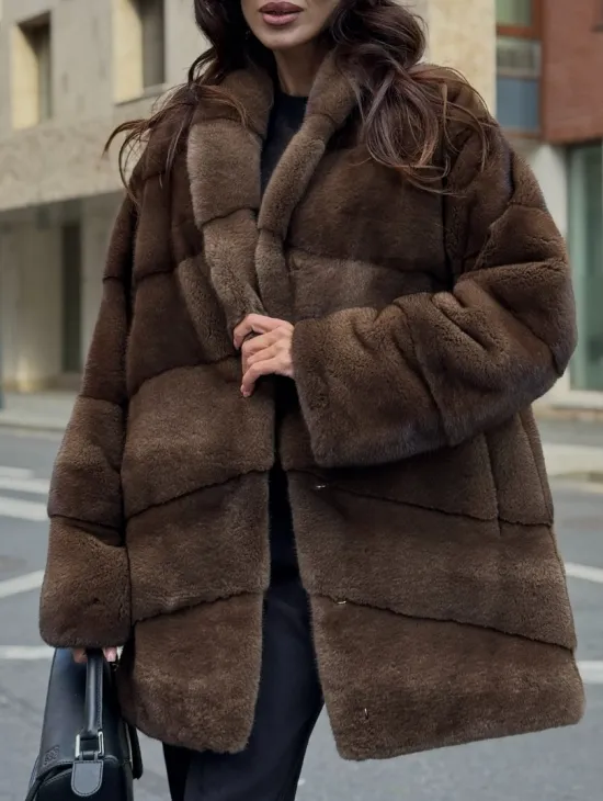 Шуба норковая коричневая