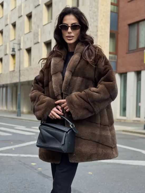 Шуба норковая коричневая