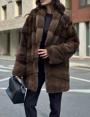 Шуба норковая коричневая