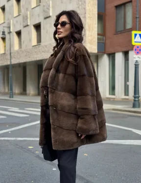 Шуба норковая коричневая