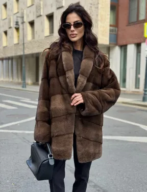 Шуба норковая коричневая