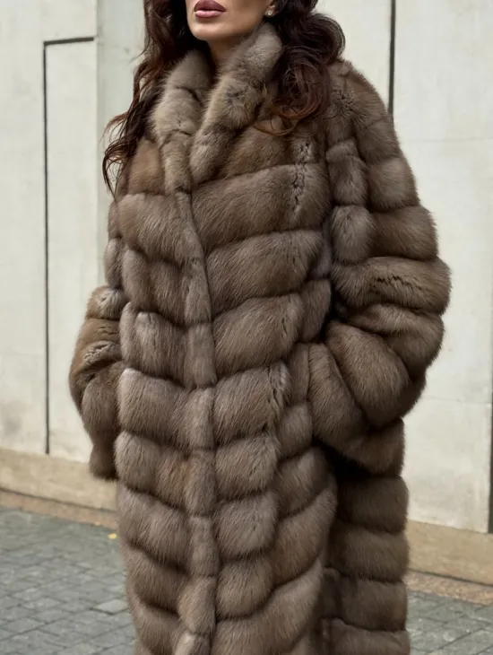 Шуба из натуральной куницы