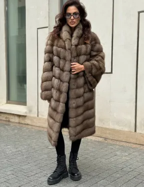 Шуба из натуральной куницы