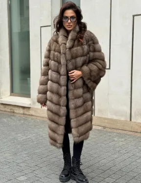 Шуба из натуральной куницы