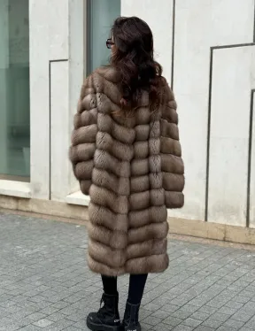 Шуба из натуральной куницы