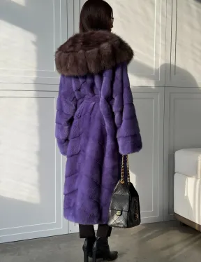 Фиолетовая норковая шуба