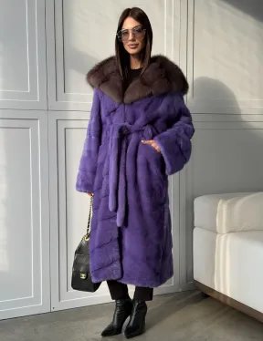 Фиолетовая норковая шуба