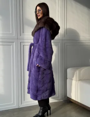 Фиолетовая норковая шуба
