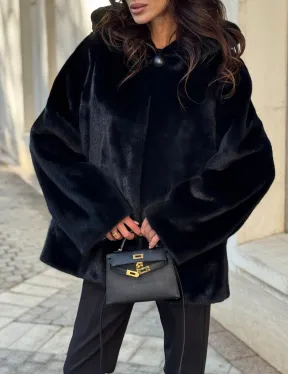 Шуба куртка из норки - черная