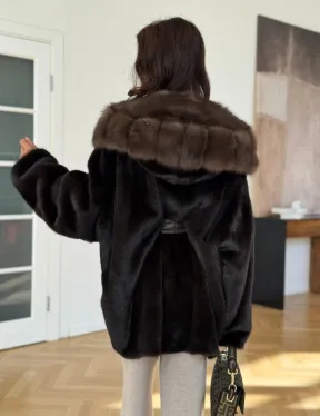 Коричневая норковая шуба