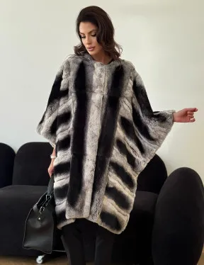Шуба из кролика рекс - серая