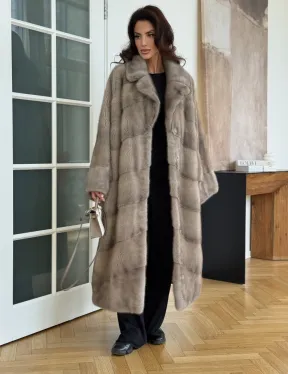 Серо-голубая норковая шуба