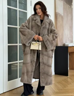 Серо-голубая норковая шуба