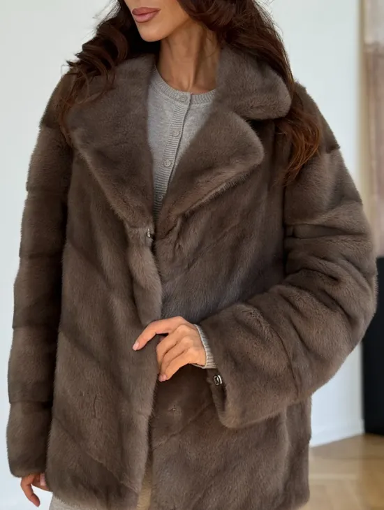 Шуба сasual art из меха норки lavender